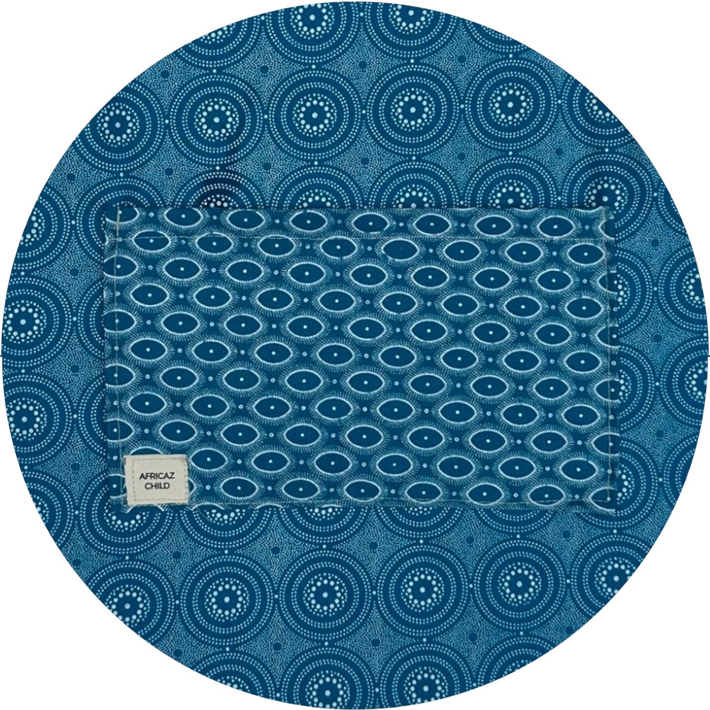 Baby blue shweshwe A-line dress with pocket