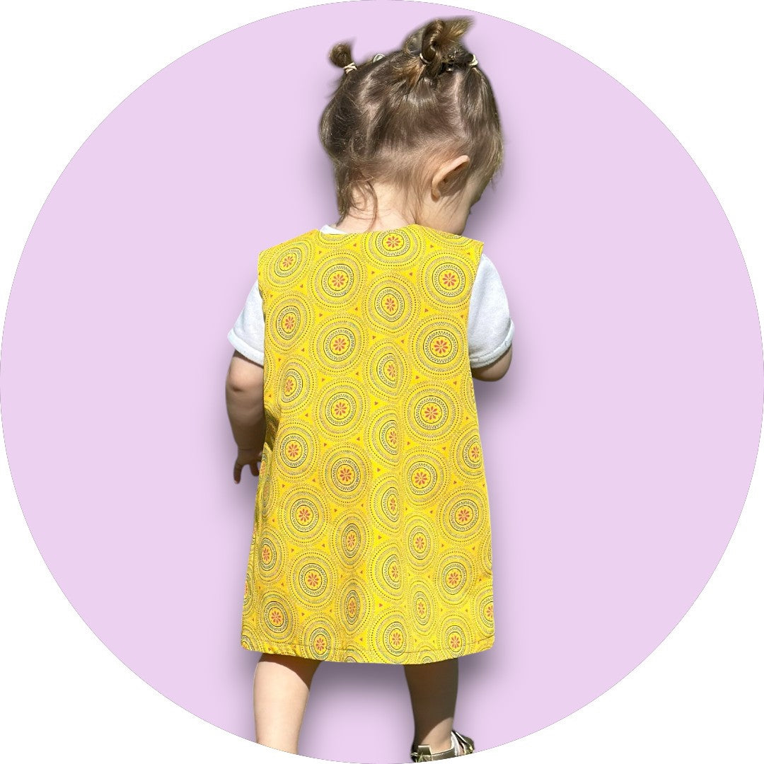 Baby mustard shweshwe A-line dress