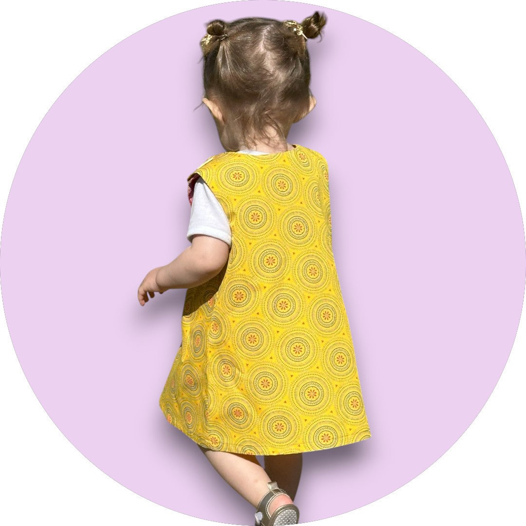 Baby mustard shweshwe A-line dress