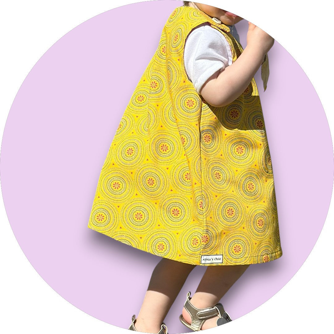 Baby mustard shweshwe A-line dress