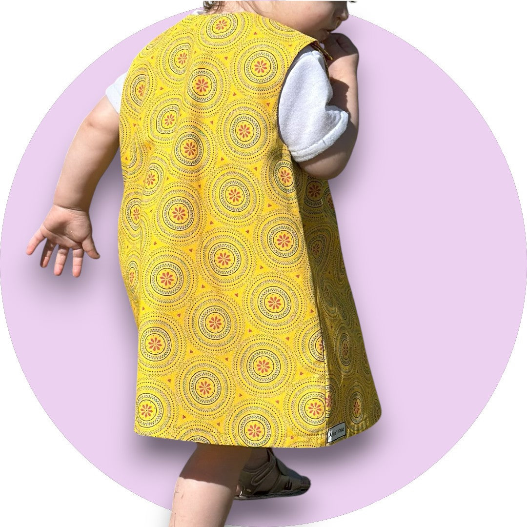 Baby mustard shweshwe A-line dress
