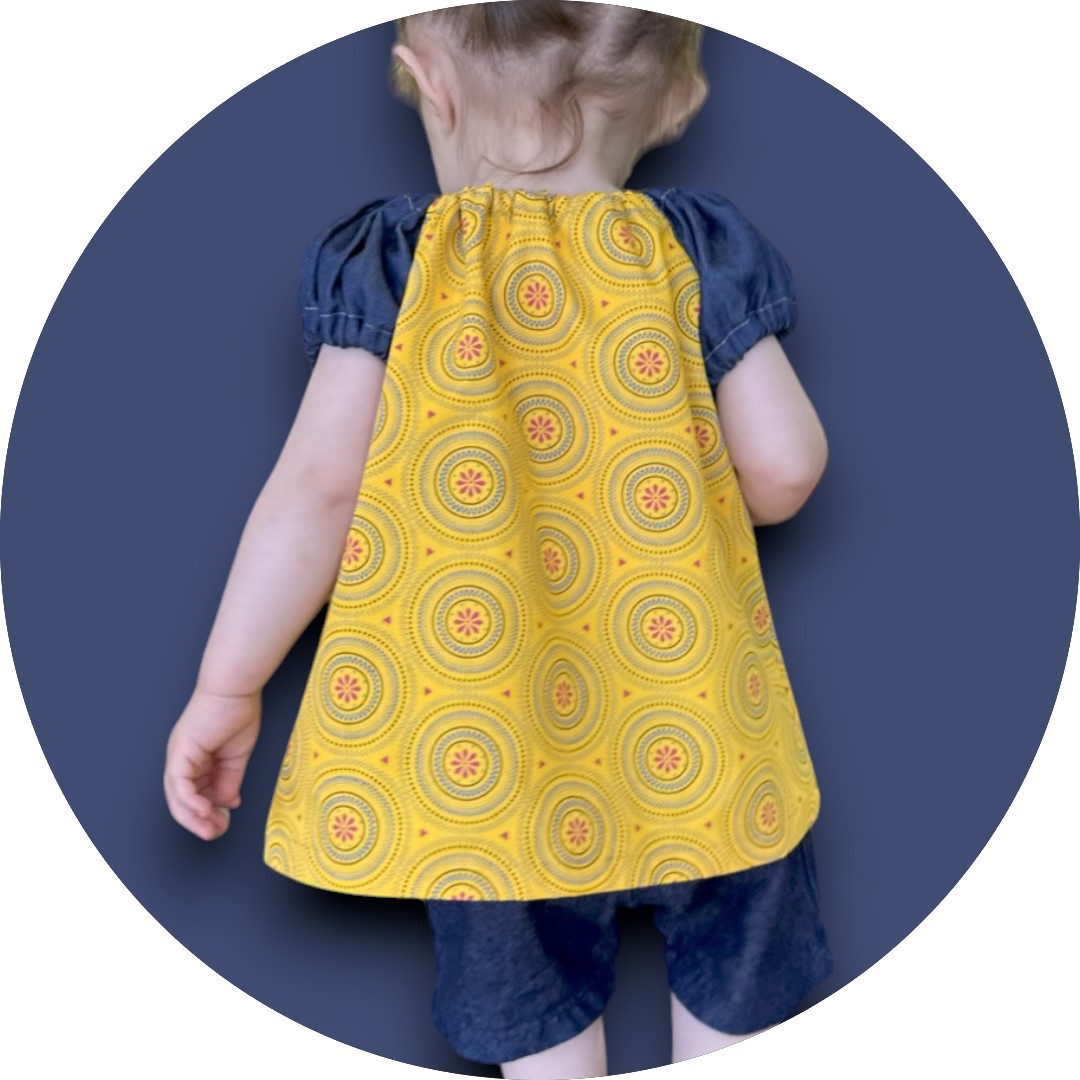 Baby mustard shweshwe dress