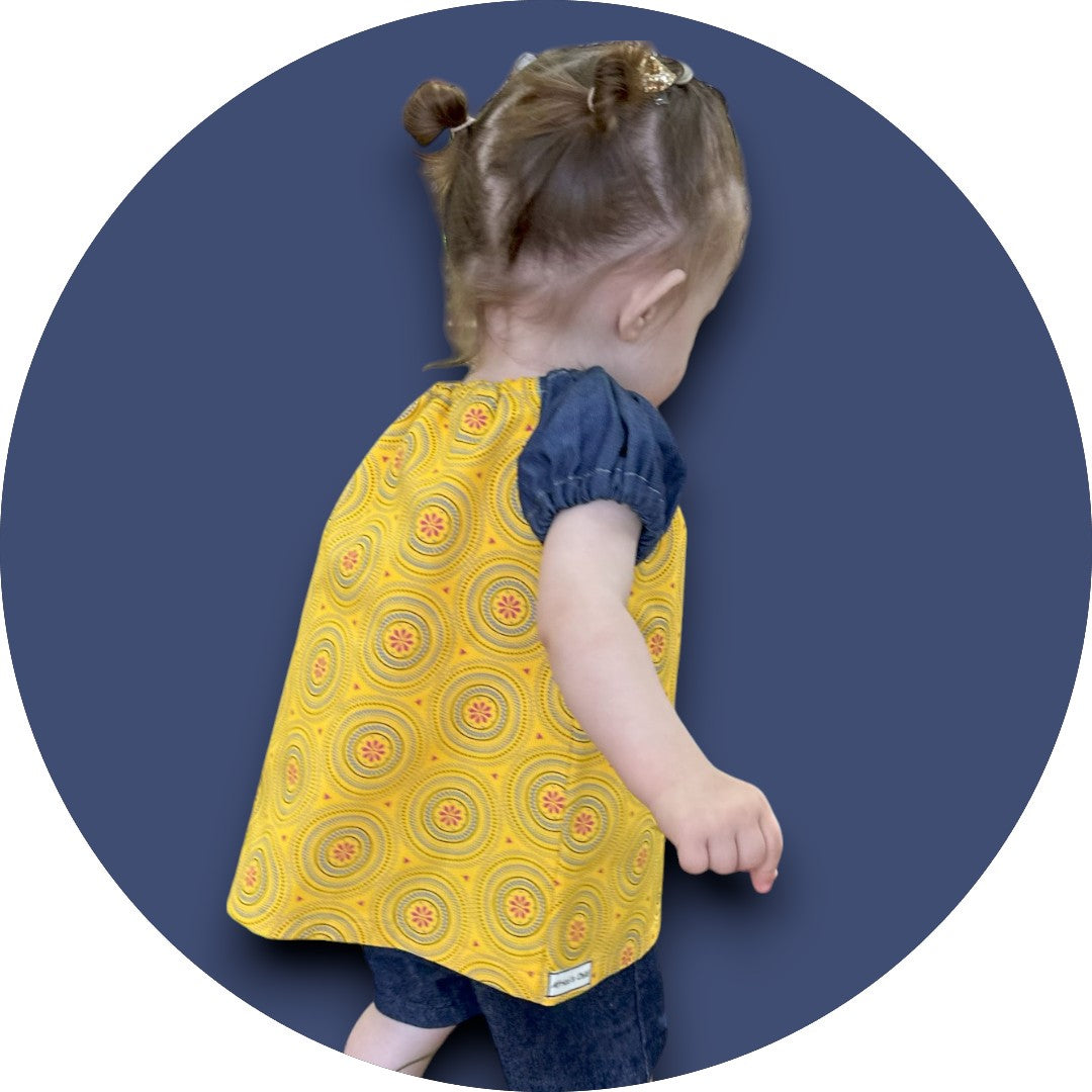 Baby mustard shweshwe dress