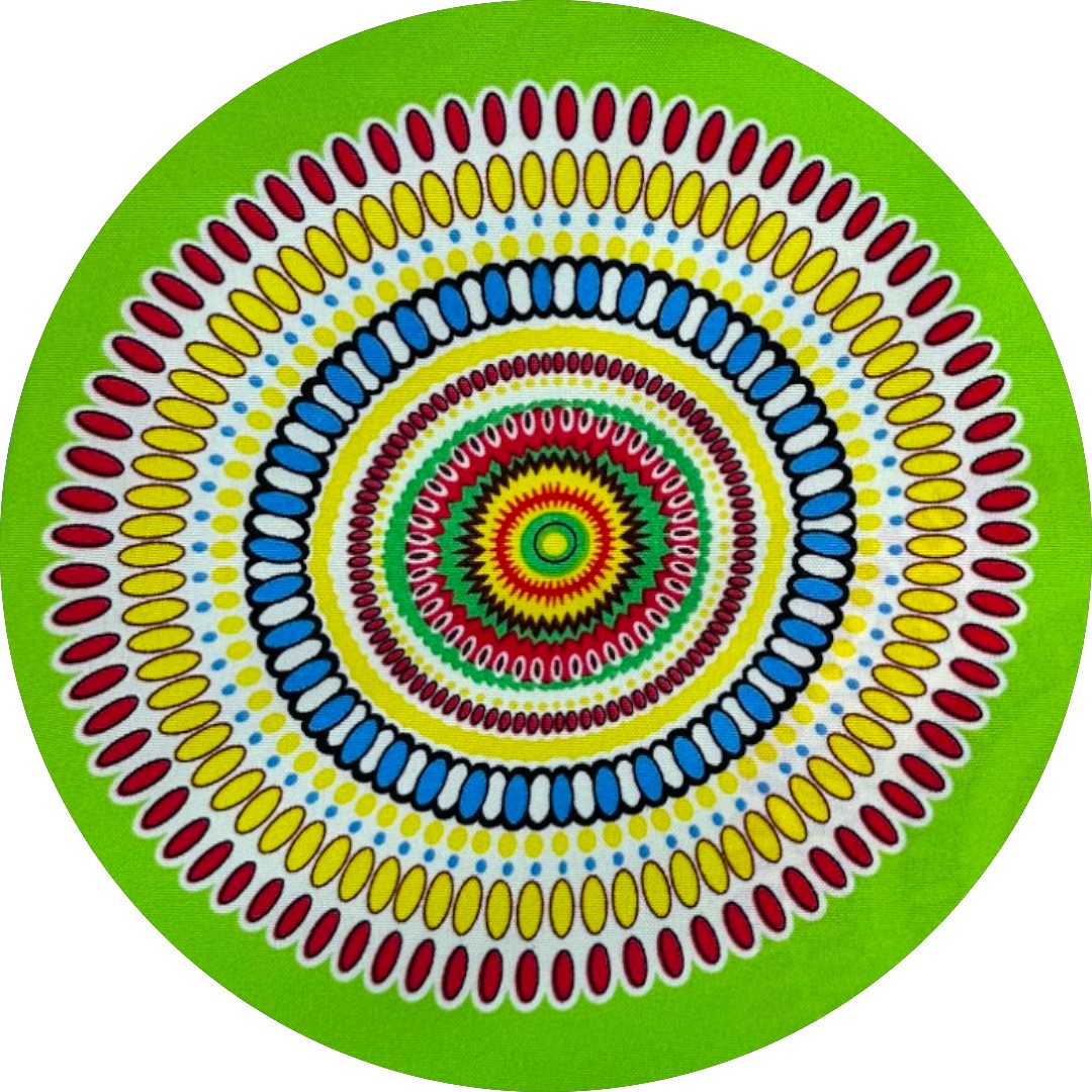Baby lime green shweshwe A-line dress