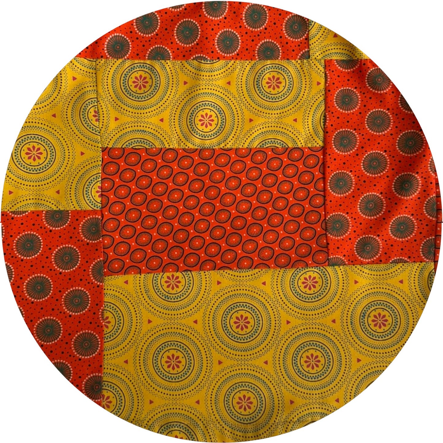 Baby Orange and Mustard Shweshwe Patchwork A-Line Dress