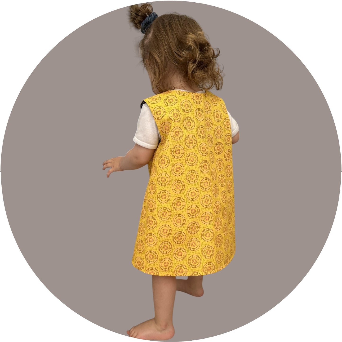 Baby mustard shweshwe A-line dress