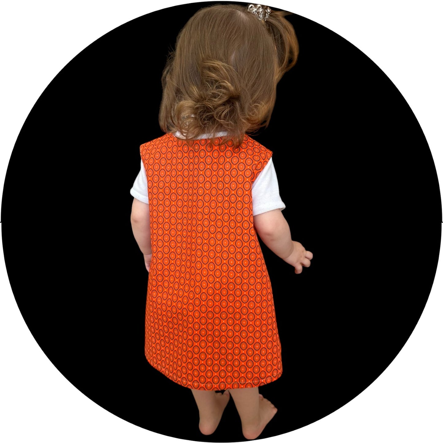 Baby orange shweshwe A-line dress