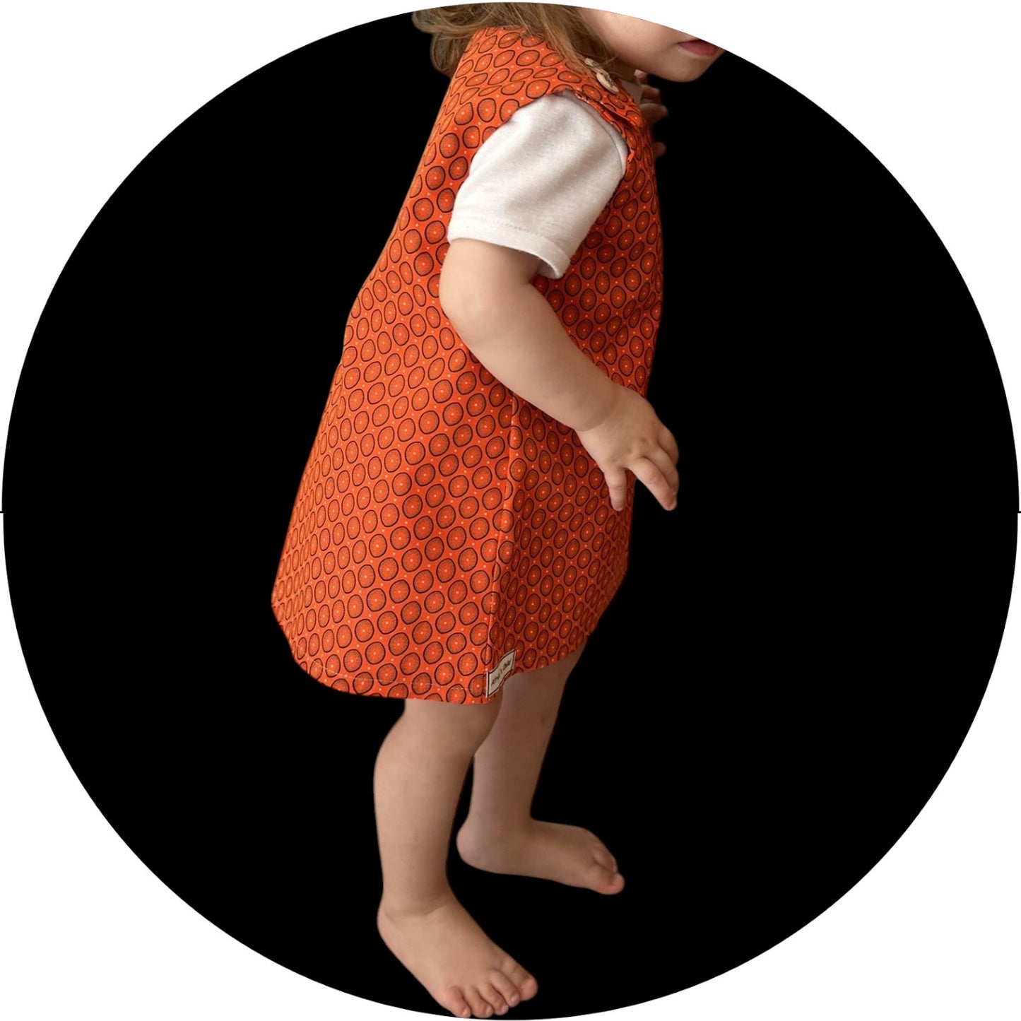 Baby orange shweshwe A-line dress