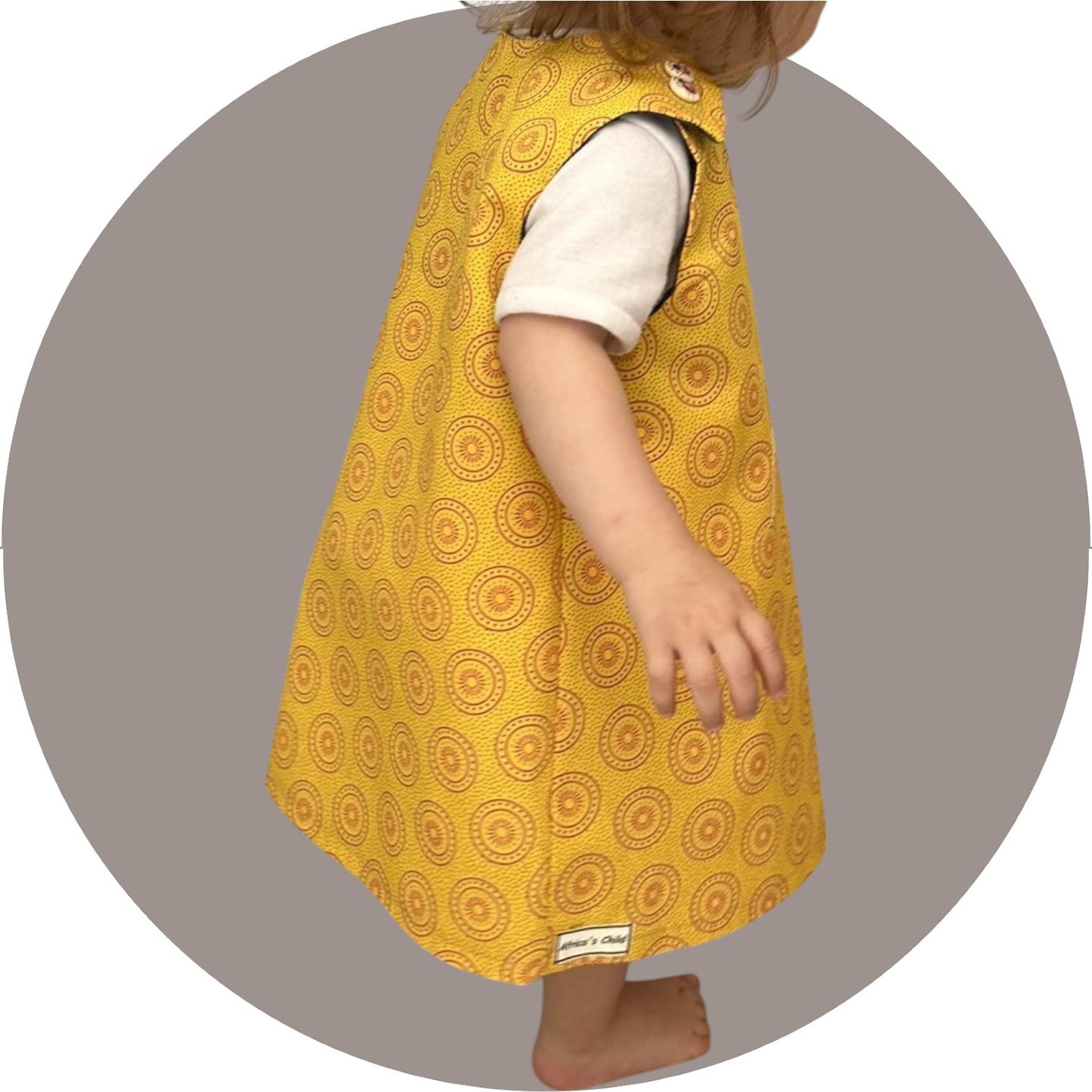 Baby mustard shweshwe A-line dress
