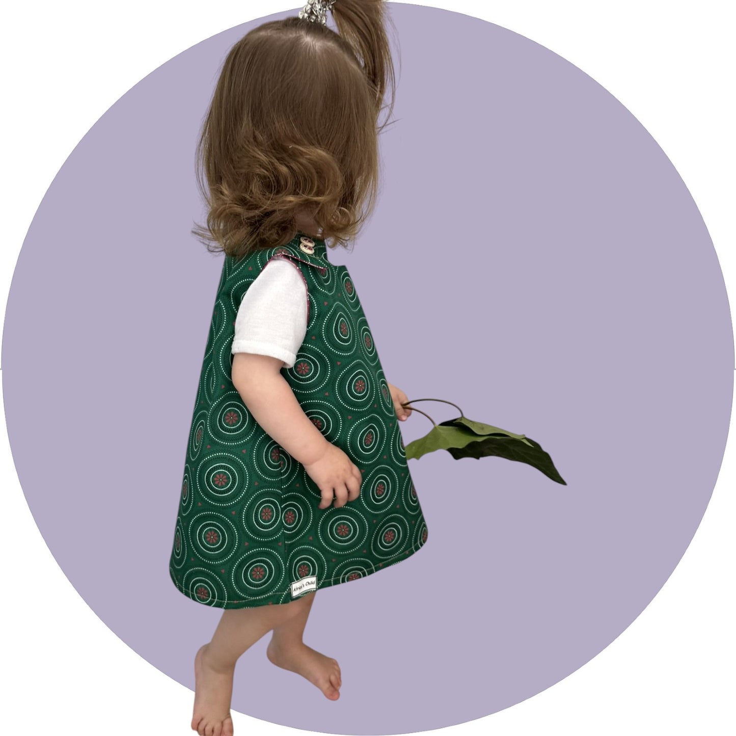 Baby bottle green shweshwe A-line dress