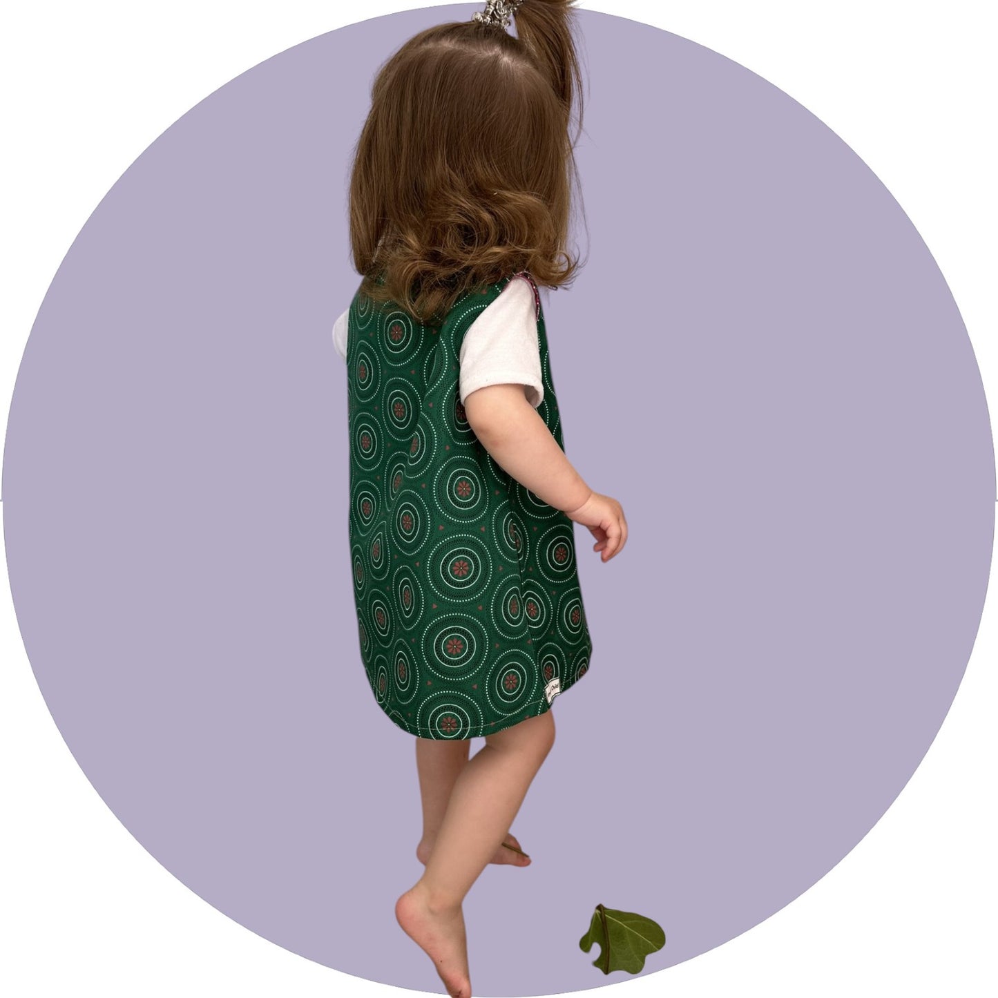 Baby bottle green shweshwe A-line dress