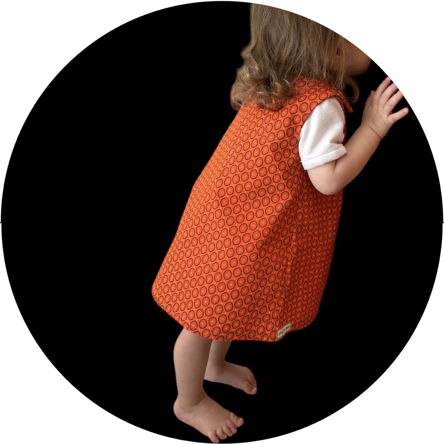 Baby orange shweshwe A-line dress