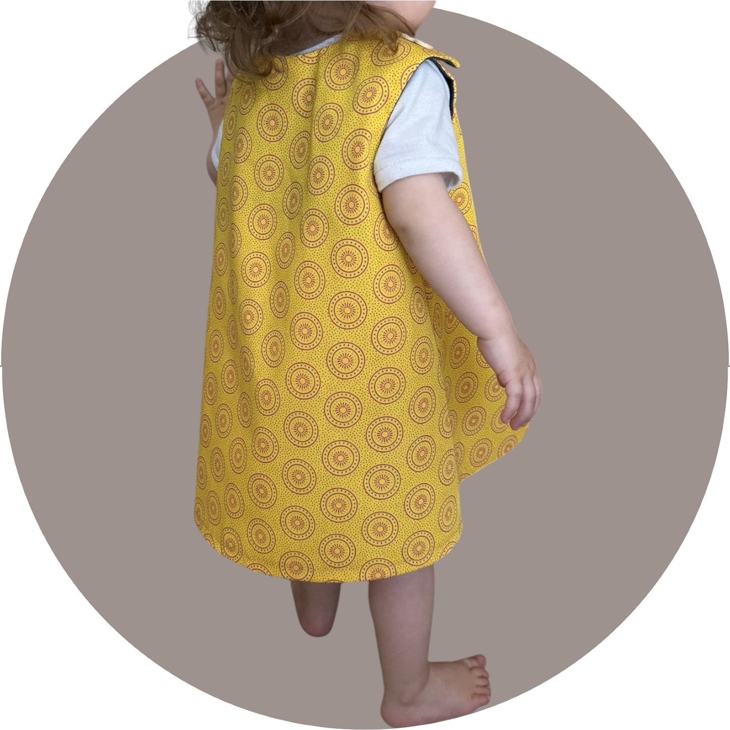Baby mustard shweshwe A-line dress