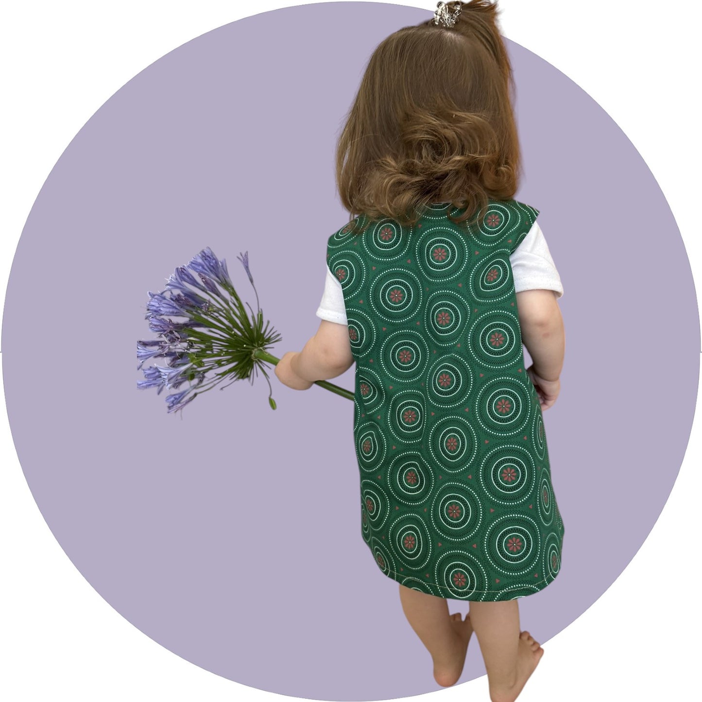 Baby bottle green shweshwe A-line dress