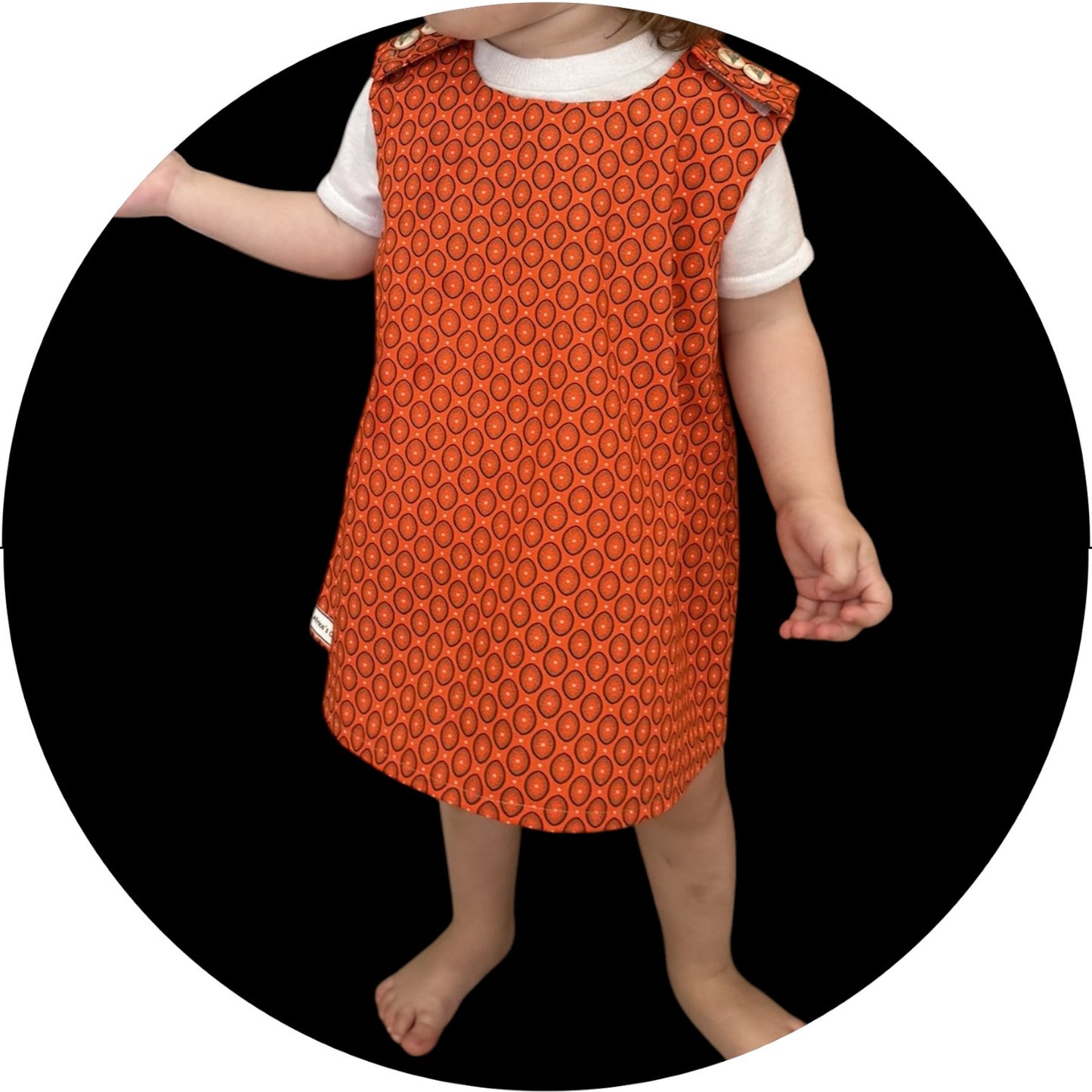 Baby orange shweshwe A-line dress