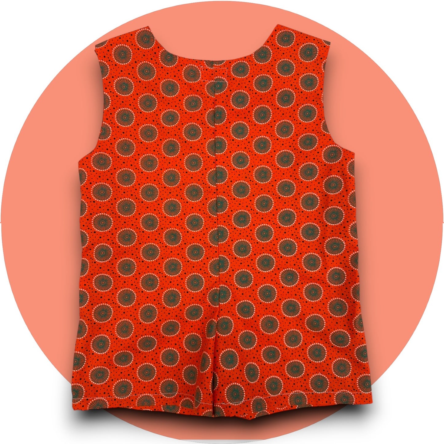 Baby orange shweshwe jumper with pocket