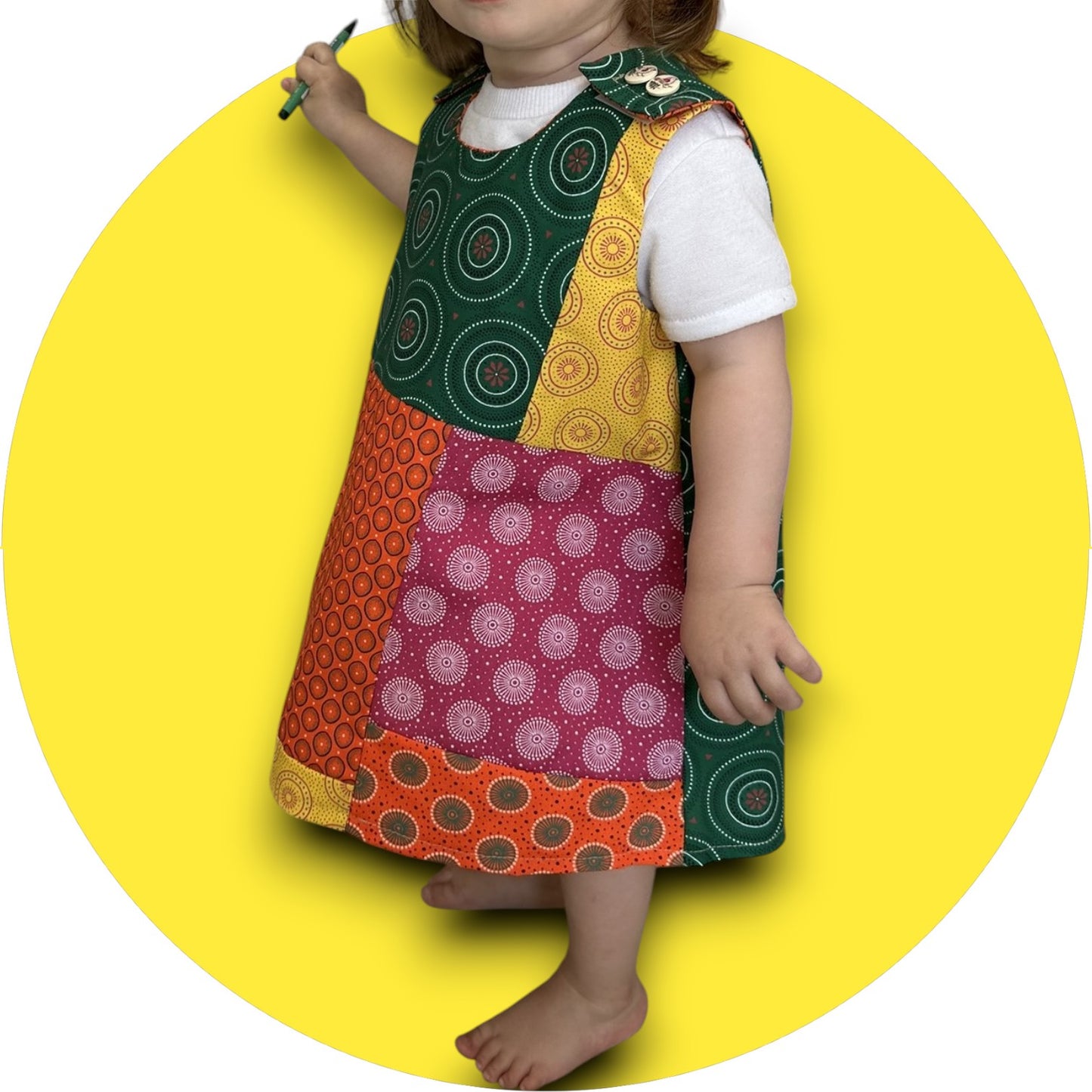 Baby Colorful Shweshwe Patchwork A-Line Dress