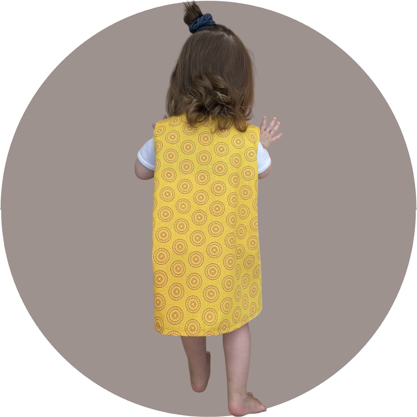 Baby mustard shweshwe A-line dress