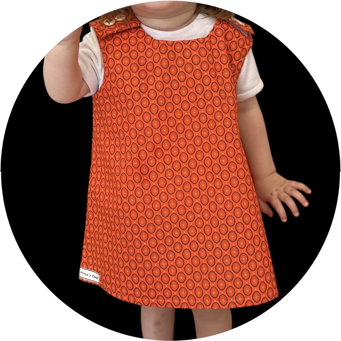 Baby orange shweshwe A-line dress