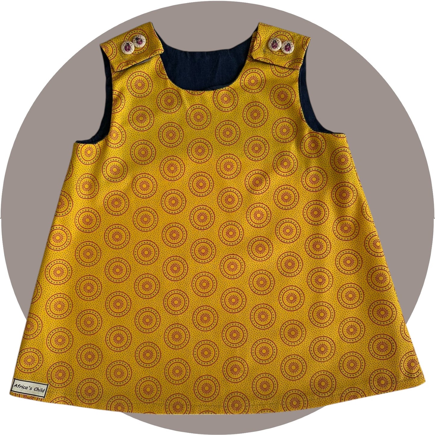 Baby mustard shweshwe A-line dress