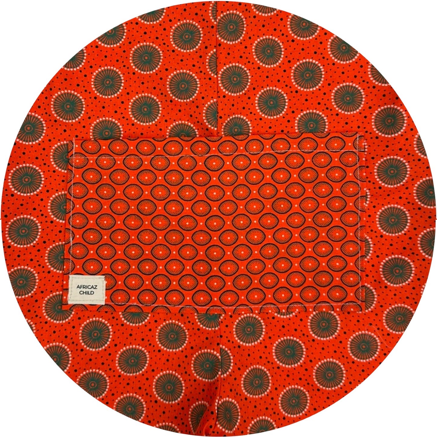 Baby orange shweshwe jumper with pocket