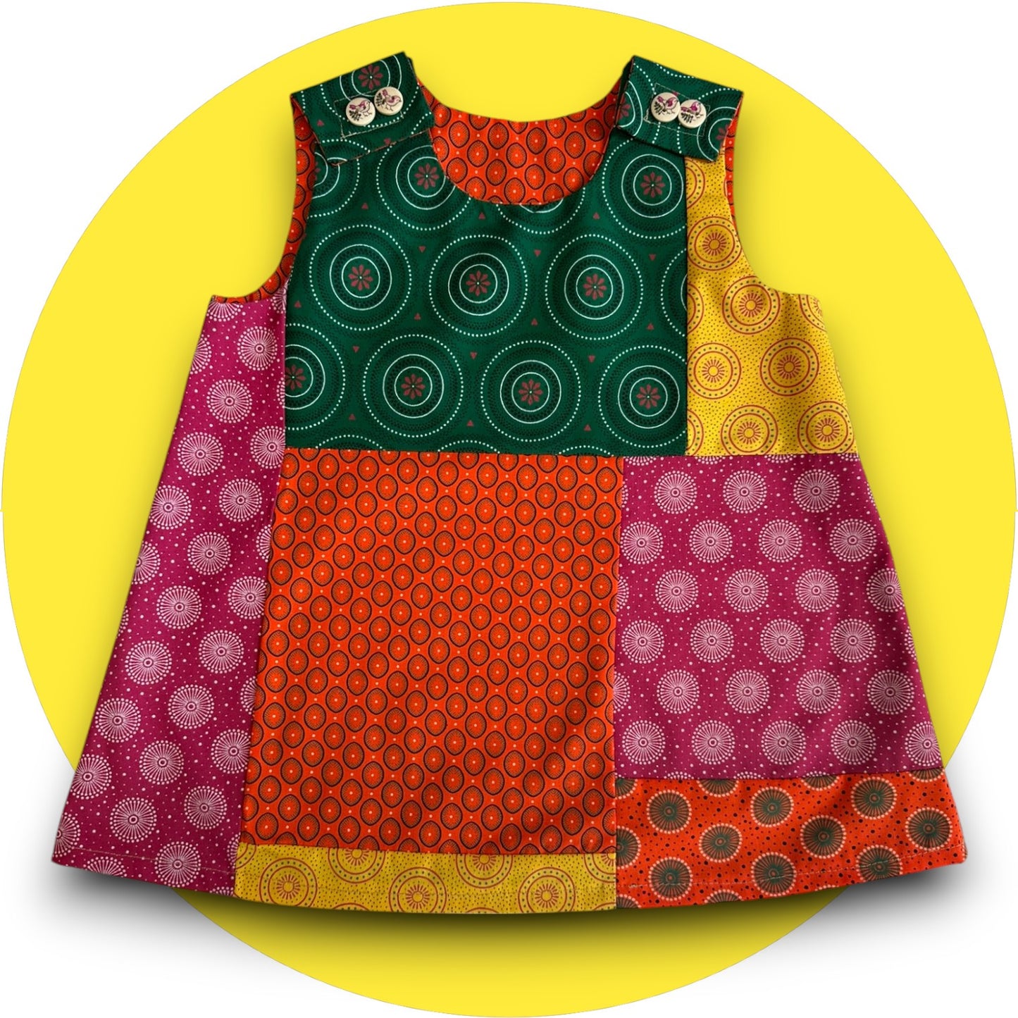 Baby Colorful Shweshwe Patchwork A-Line Dress