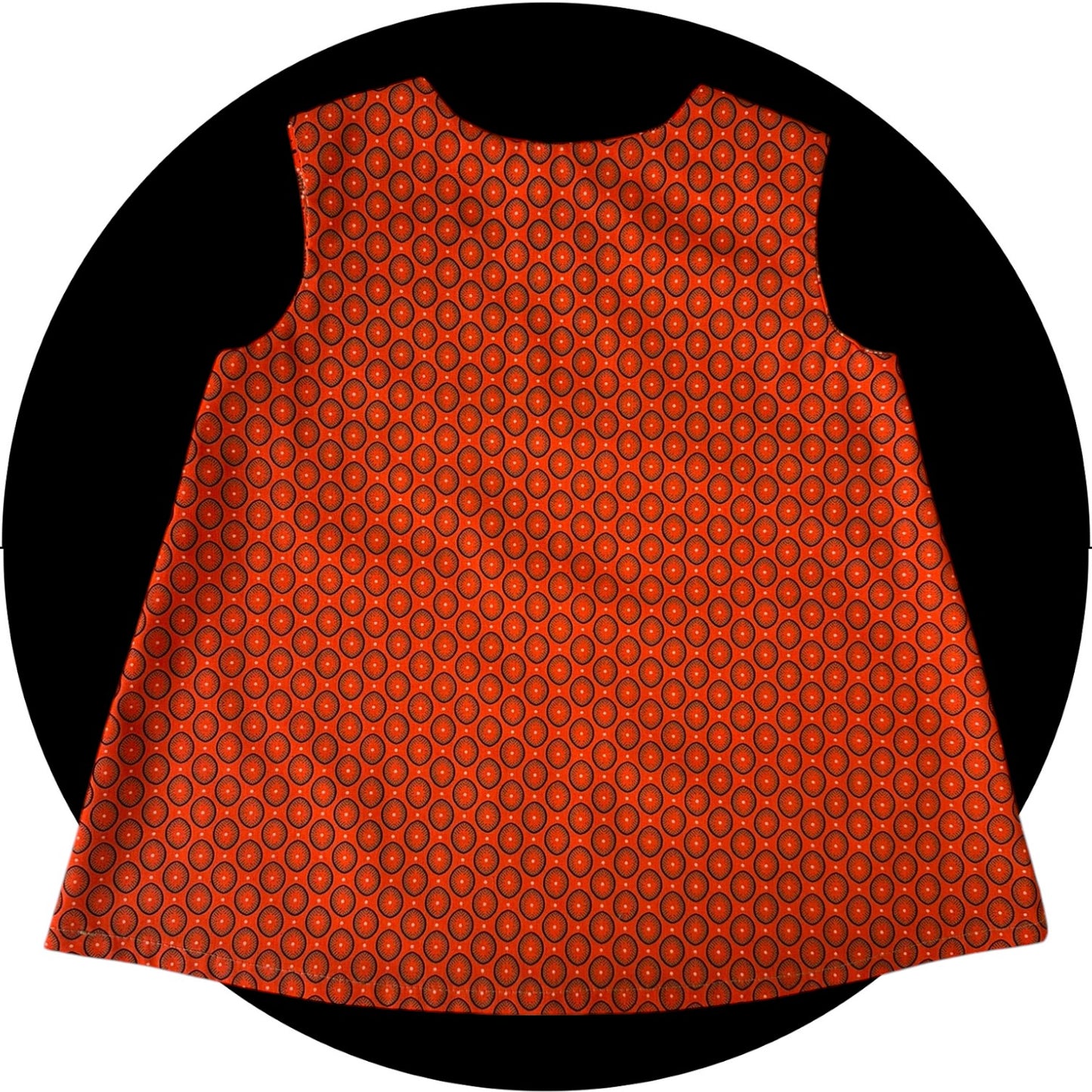 Baby orange shweshwe A-line dress