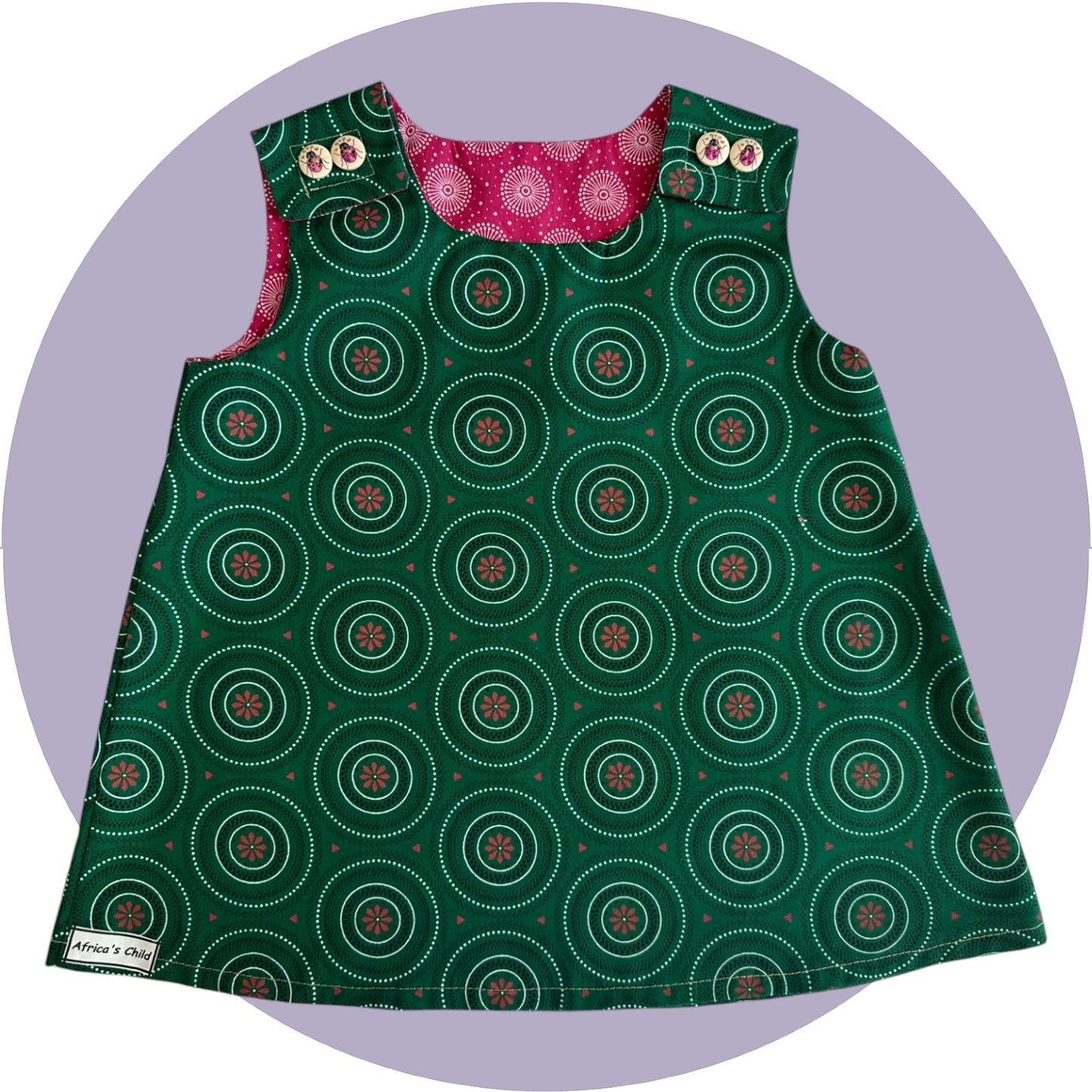 Baby bottle green shweshwe A-line dress