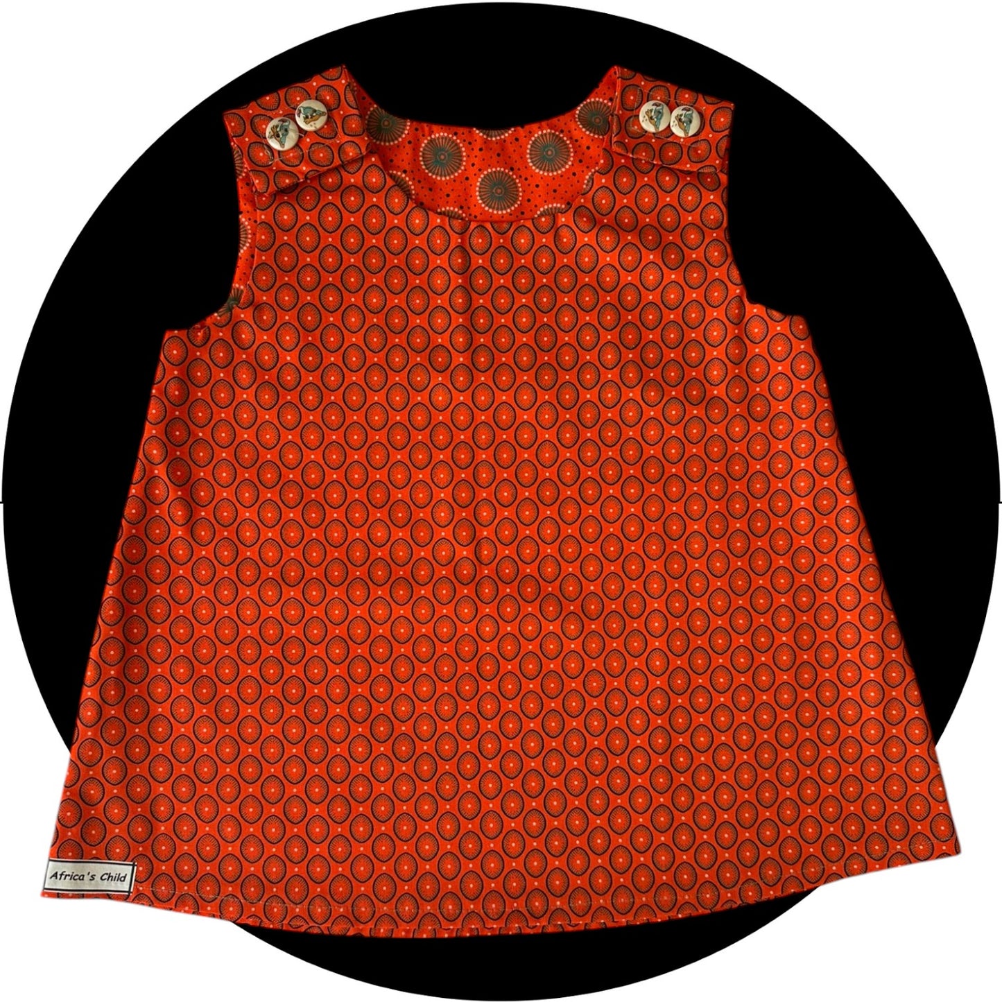 Baby orange shweshwe A-line dress