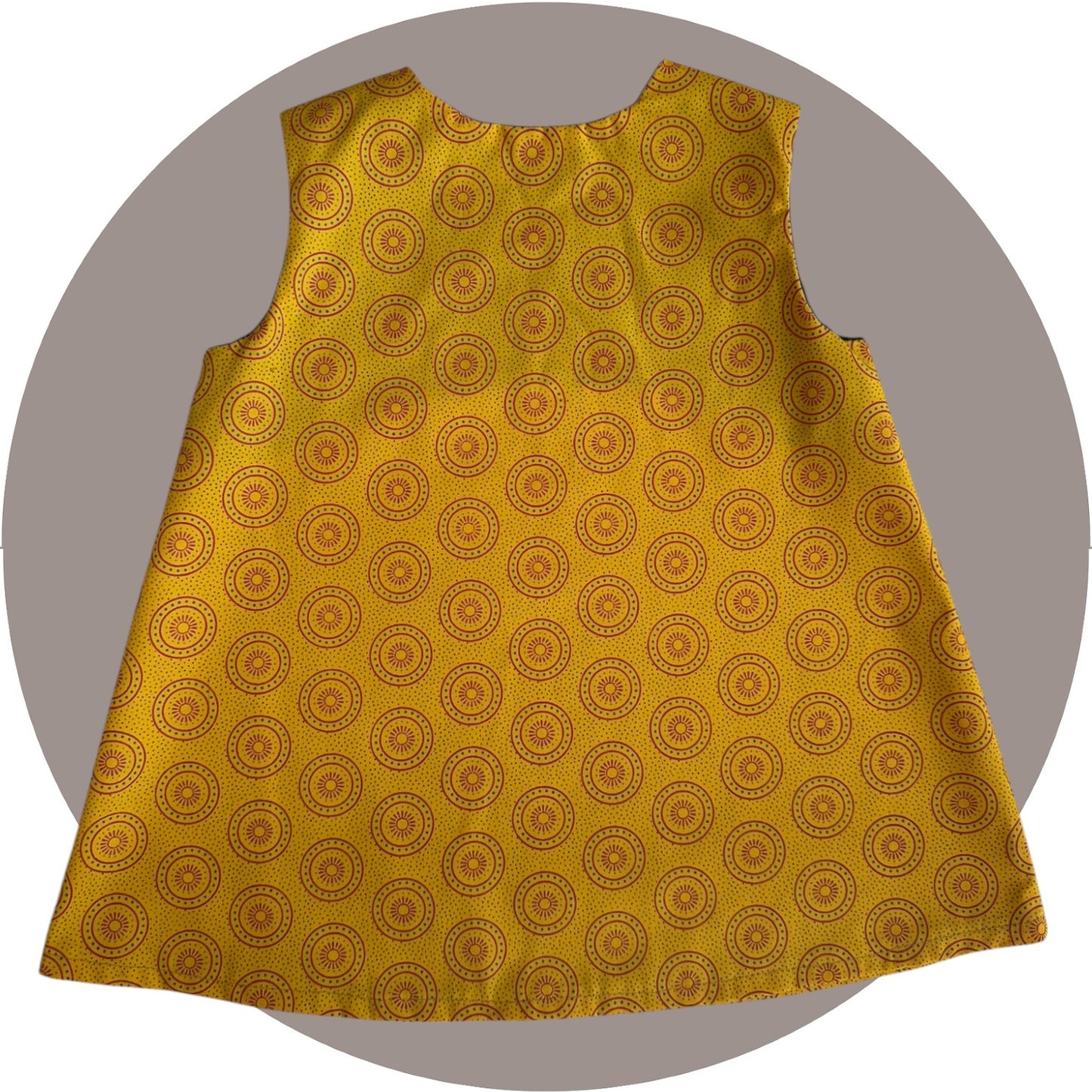 Baby mustard shweshwe A-line dress