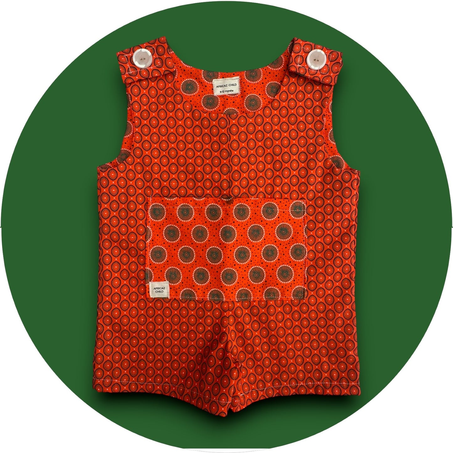 Baby orange shweshwe jumper with pocket