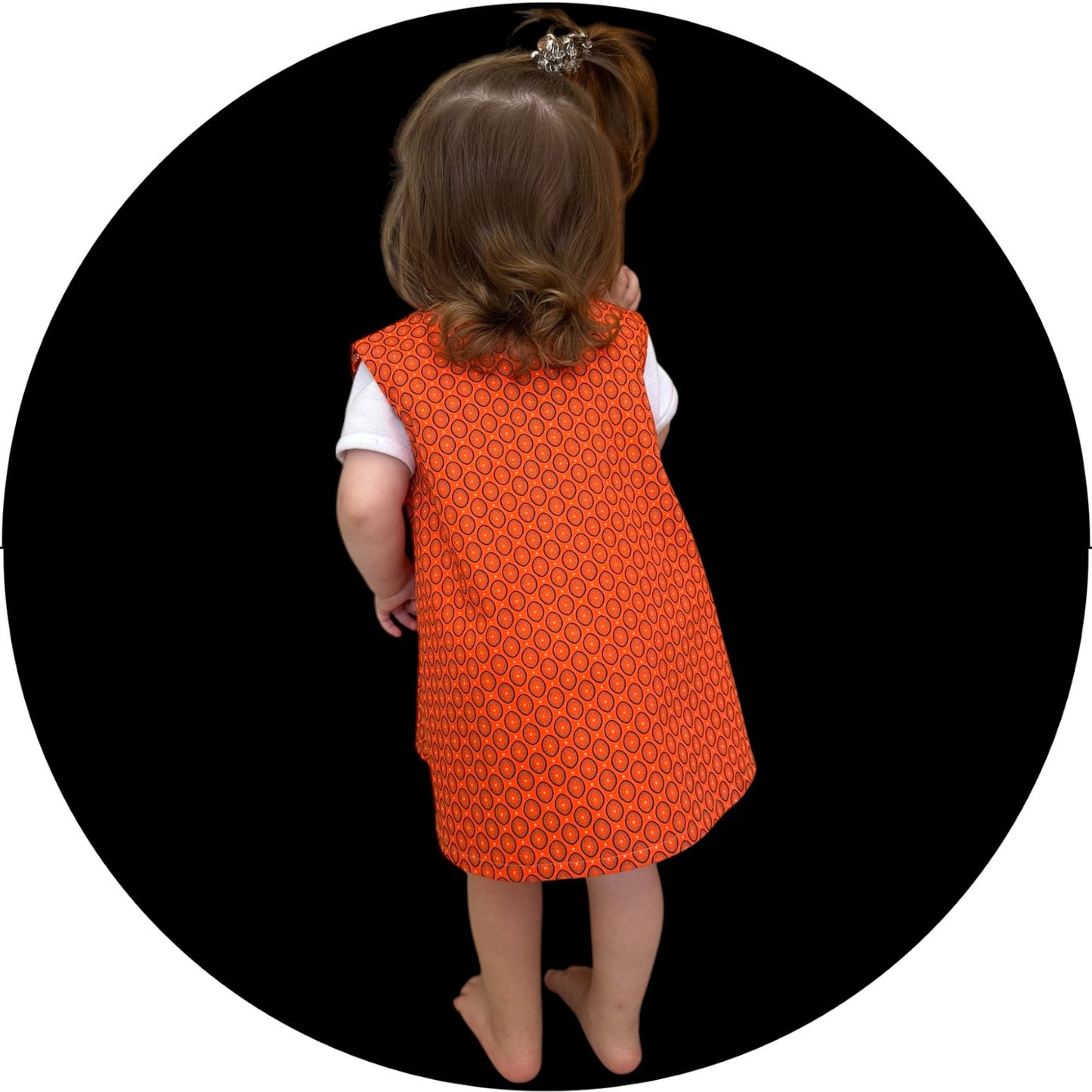 Baby orange shweshwe A-line dress