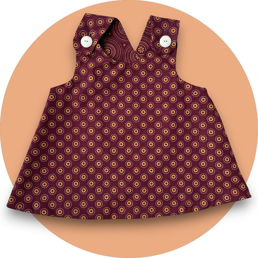 Baby maroon shweshwe cross-over top
