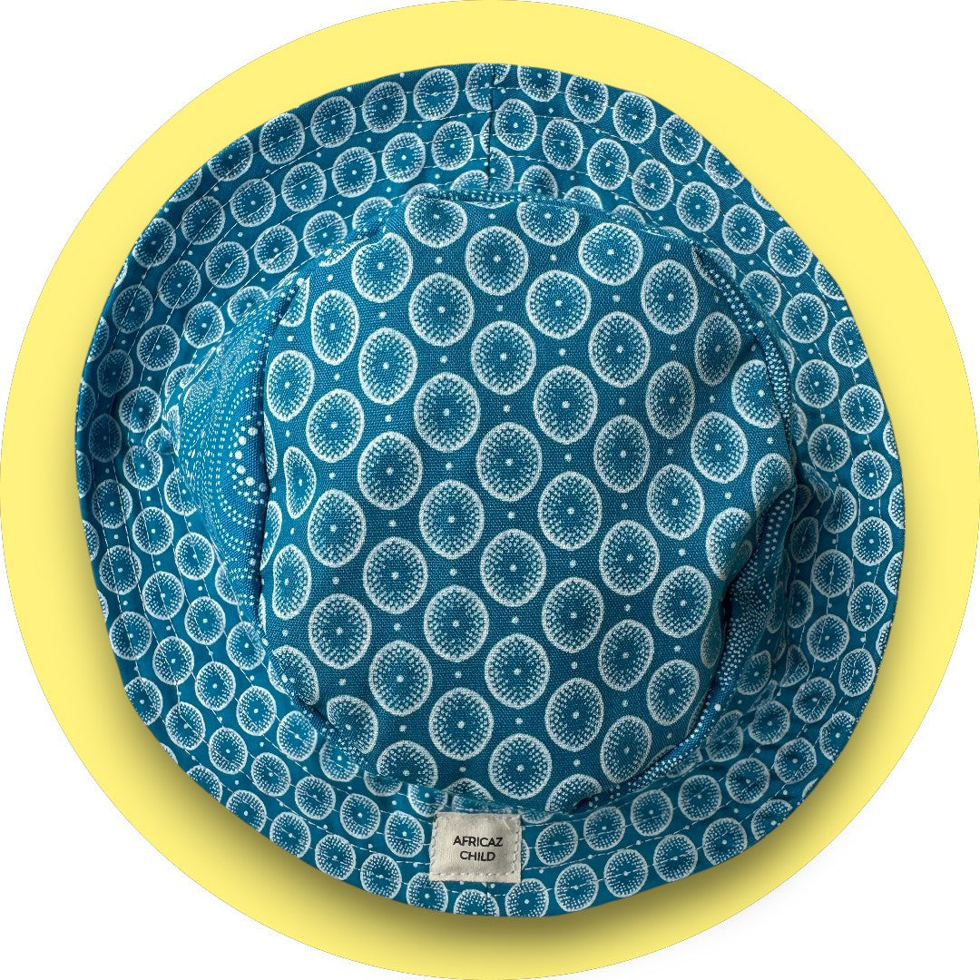 Blue Shweshwe Baby Bucket Hat