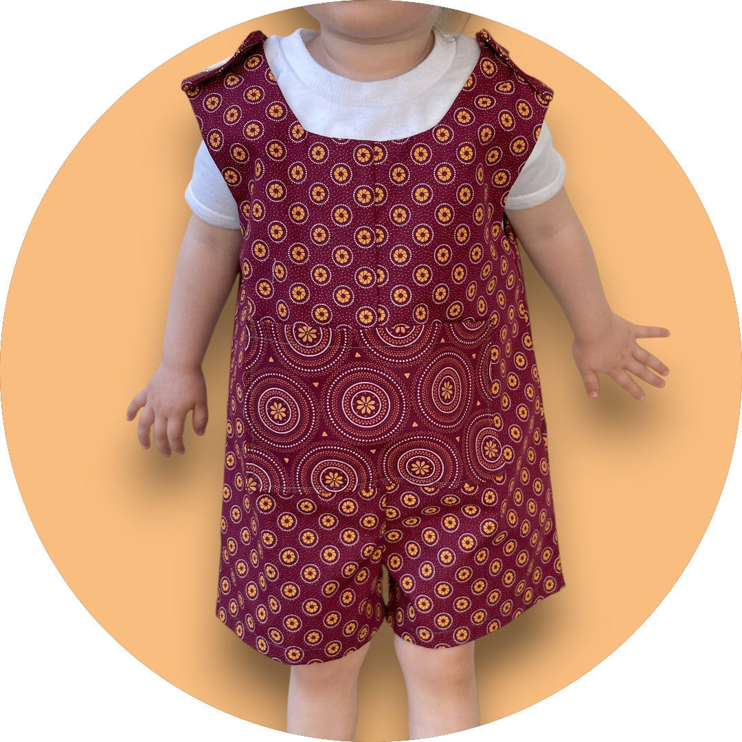 Baby maroon shweshwe jumper with pocket