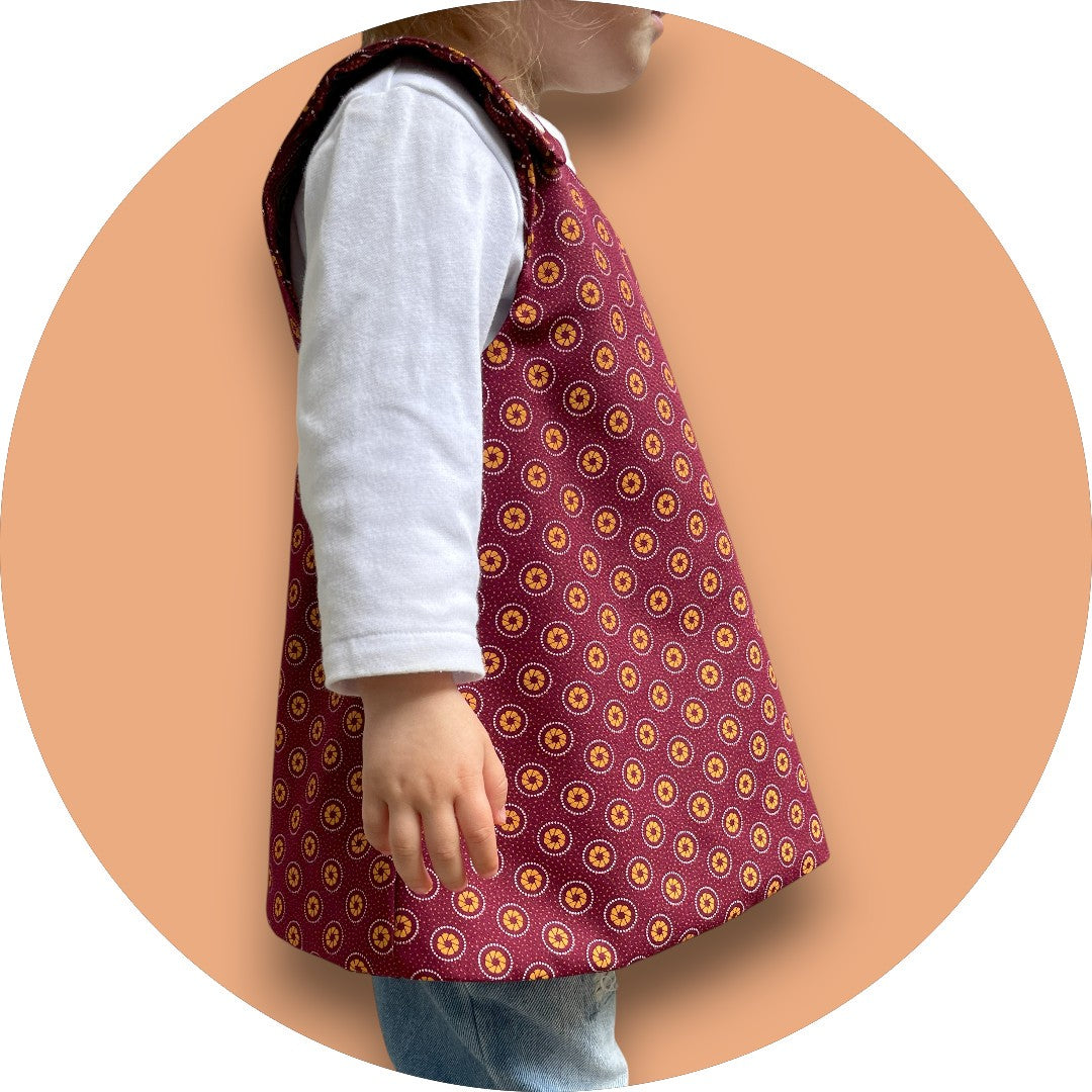 Baby maroon shweshwe cross-over top