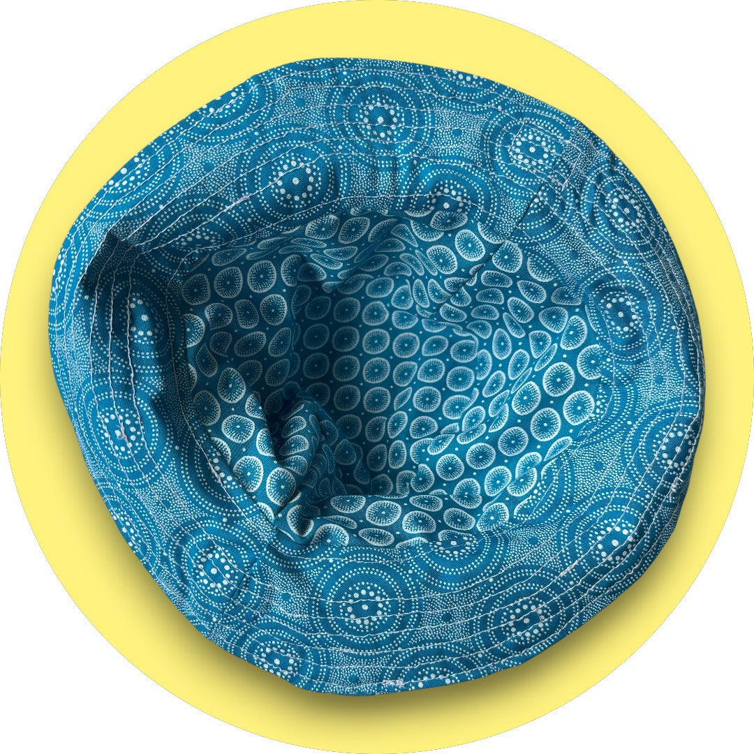 Blue Shweshwe Baby Bucket Hat
