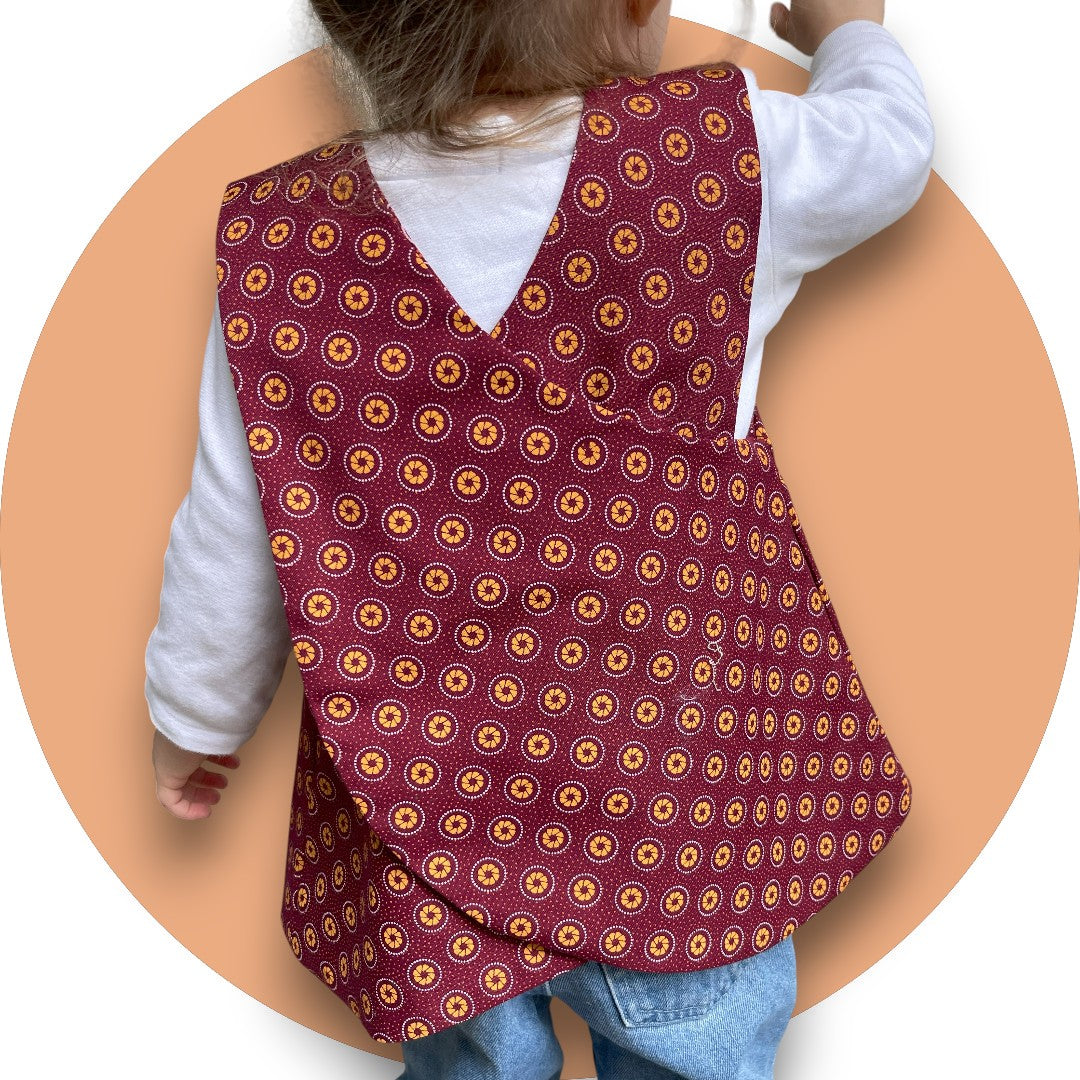 Baby maroon shweshwe cross-over top
