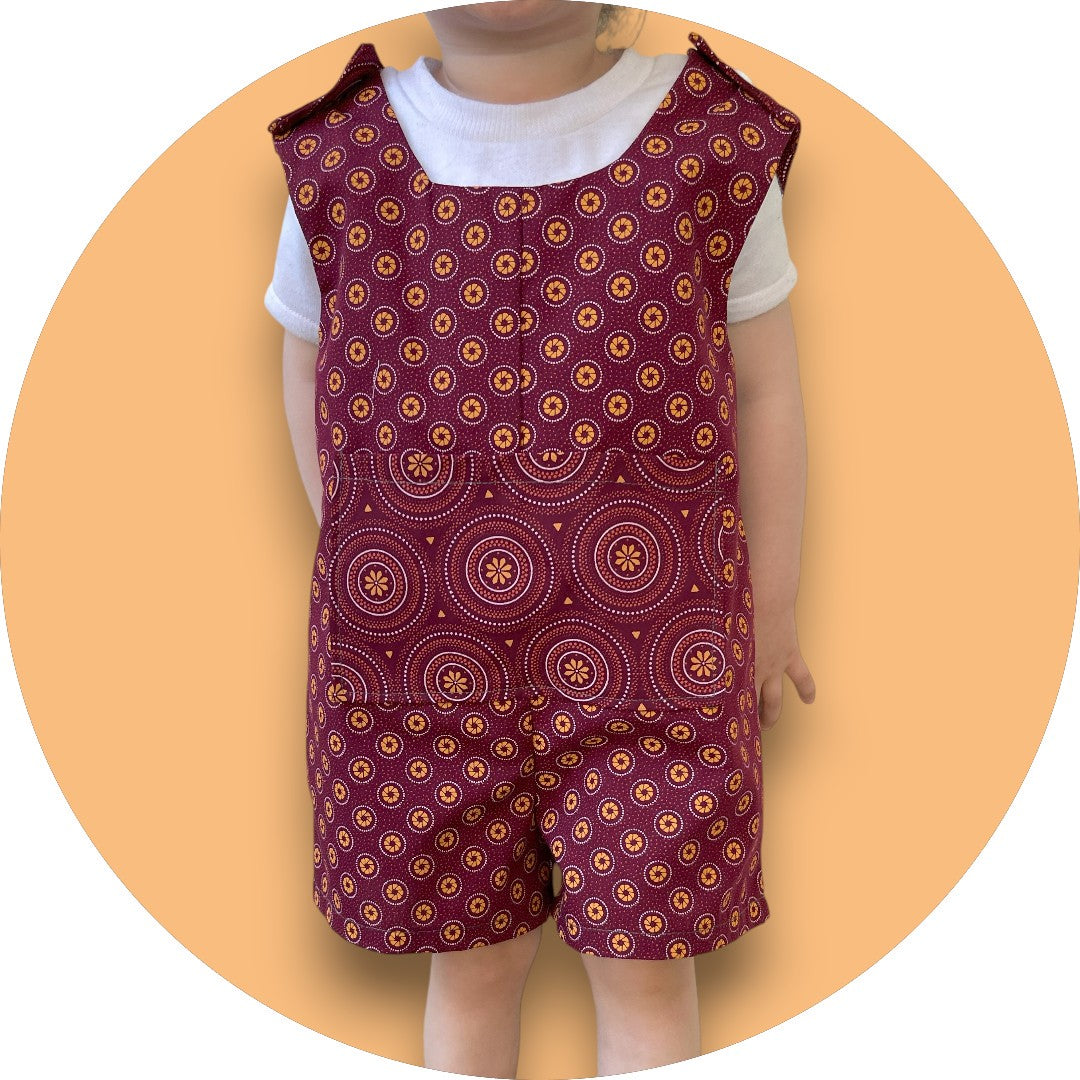 Baby maroon shweshwe jumper with pocket