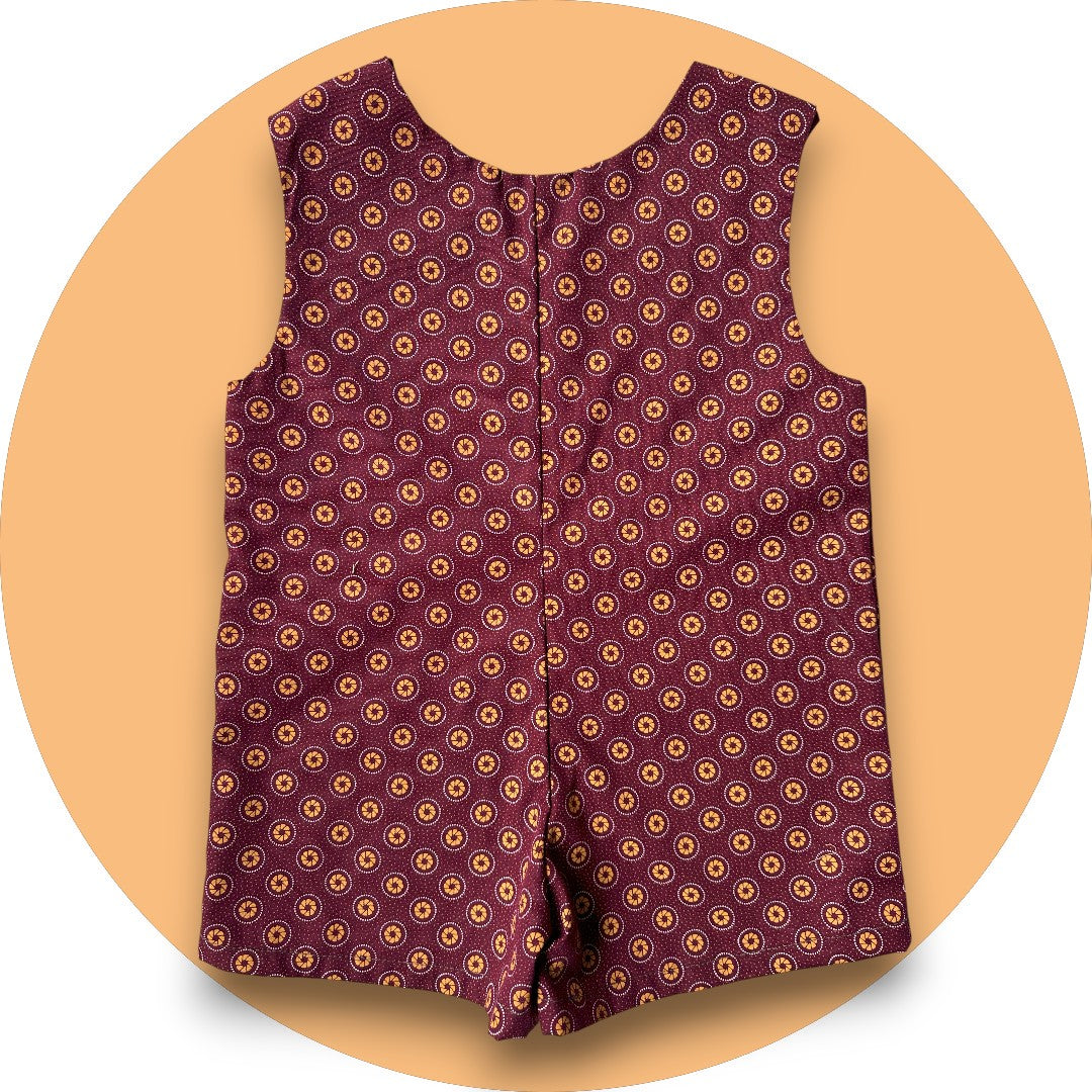 Baby maroon shweshwe jumper with pocket