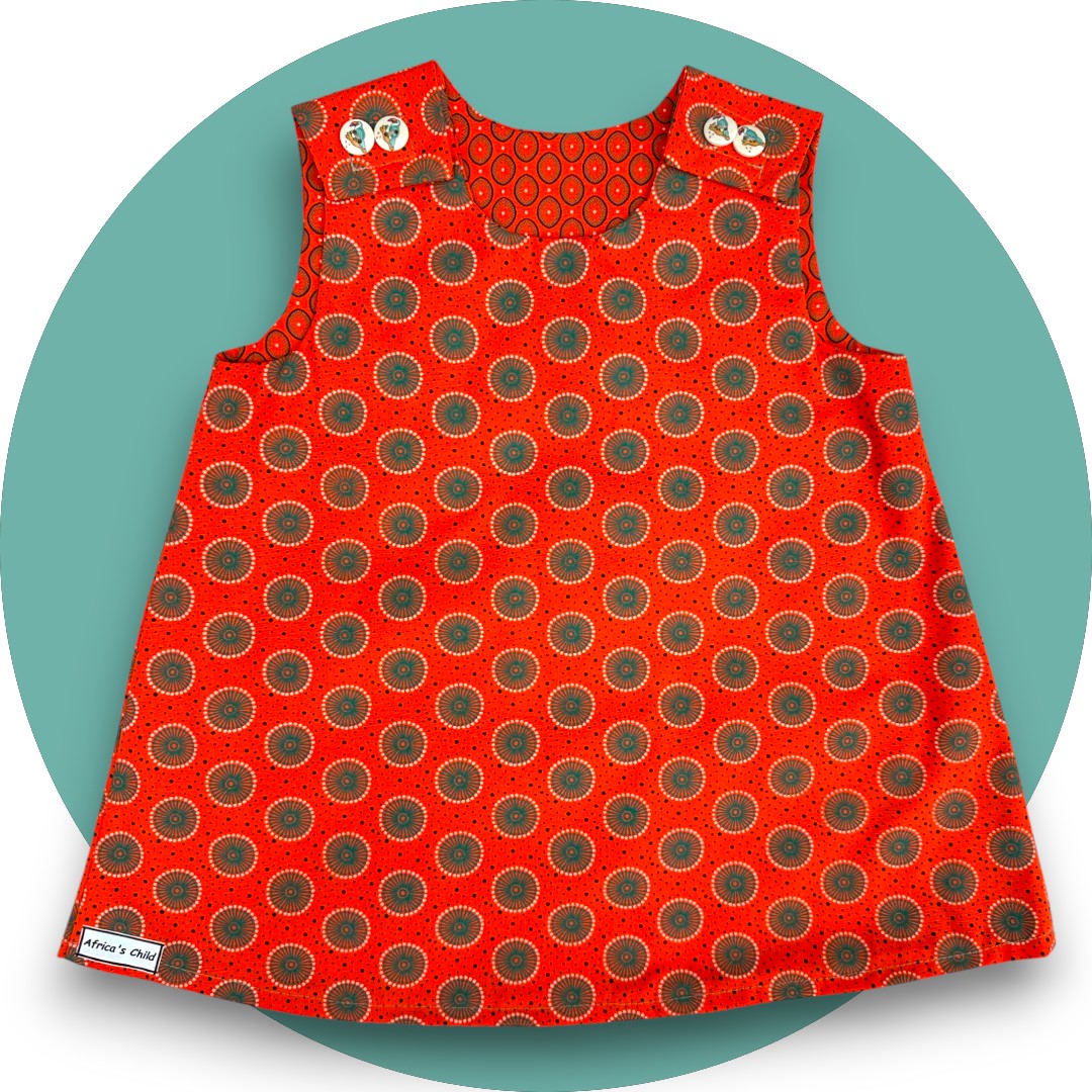 Baby orange shweshwe A-line dress
