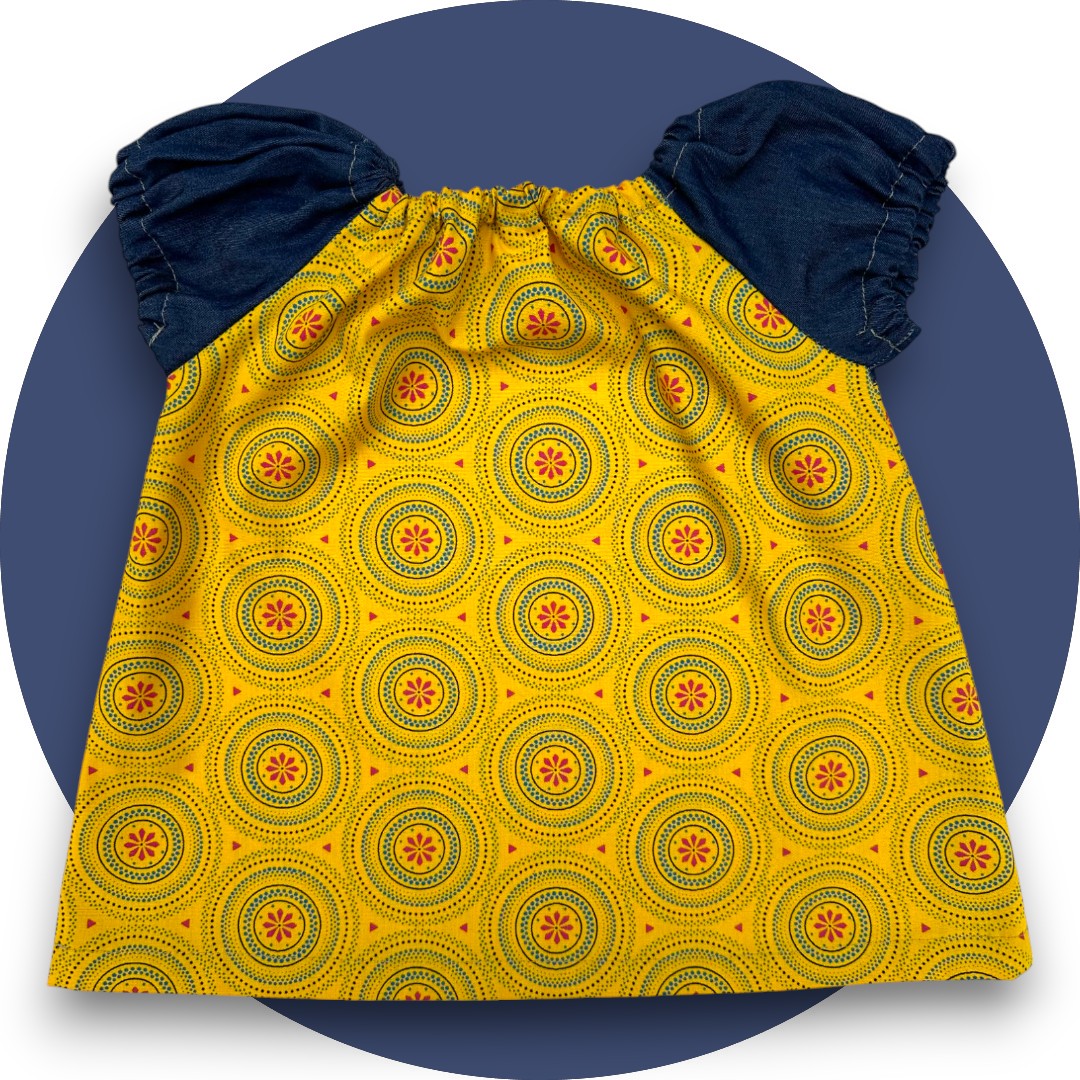 Baby mustard shweshwe dress