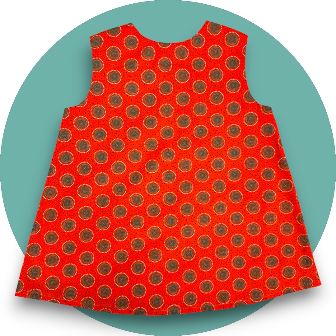 Baby orange shweshwe A-line dress