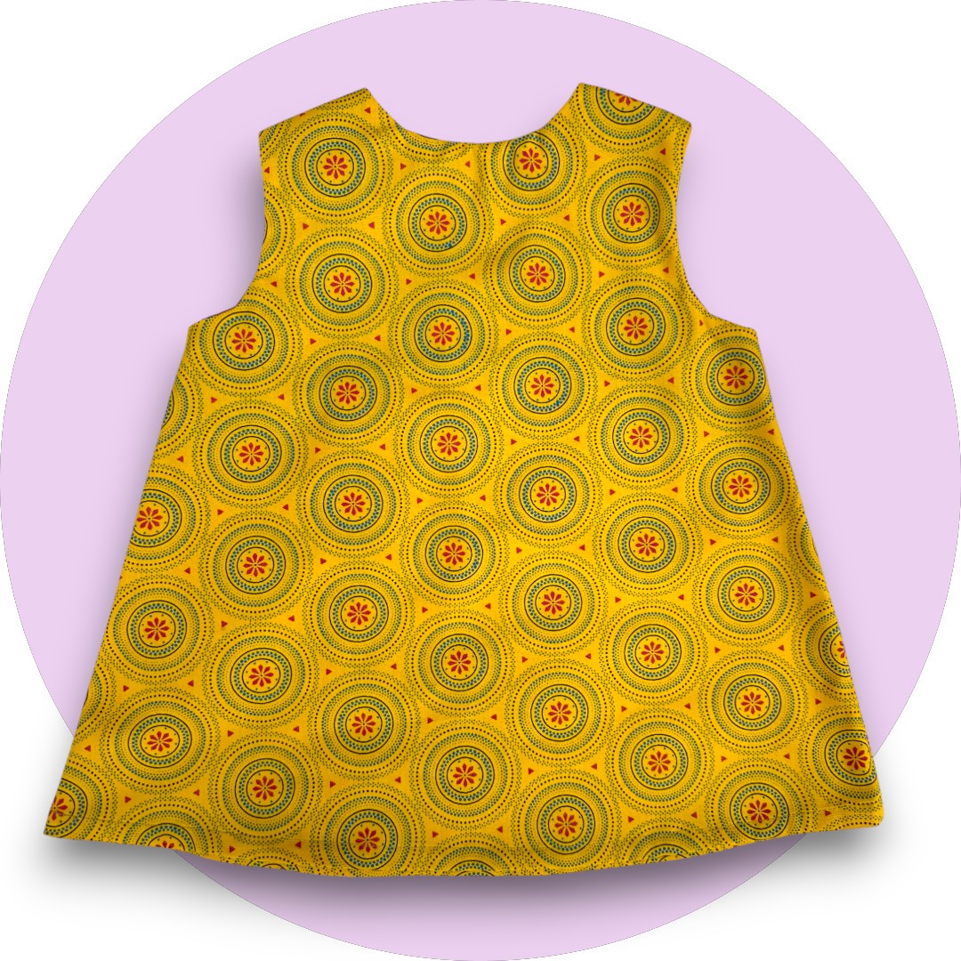 Baby mustard shweshwe A-line dress