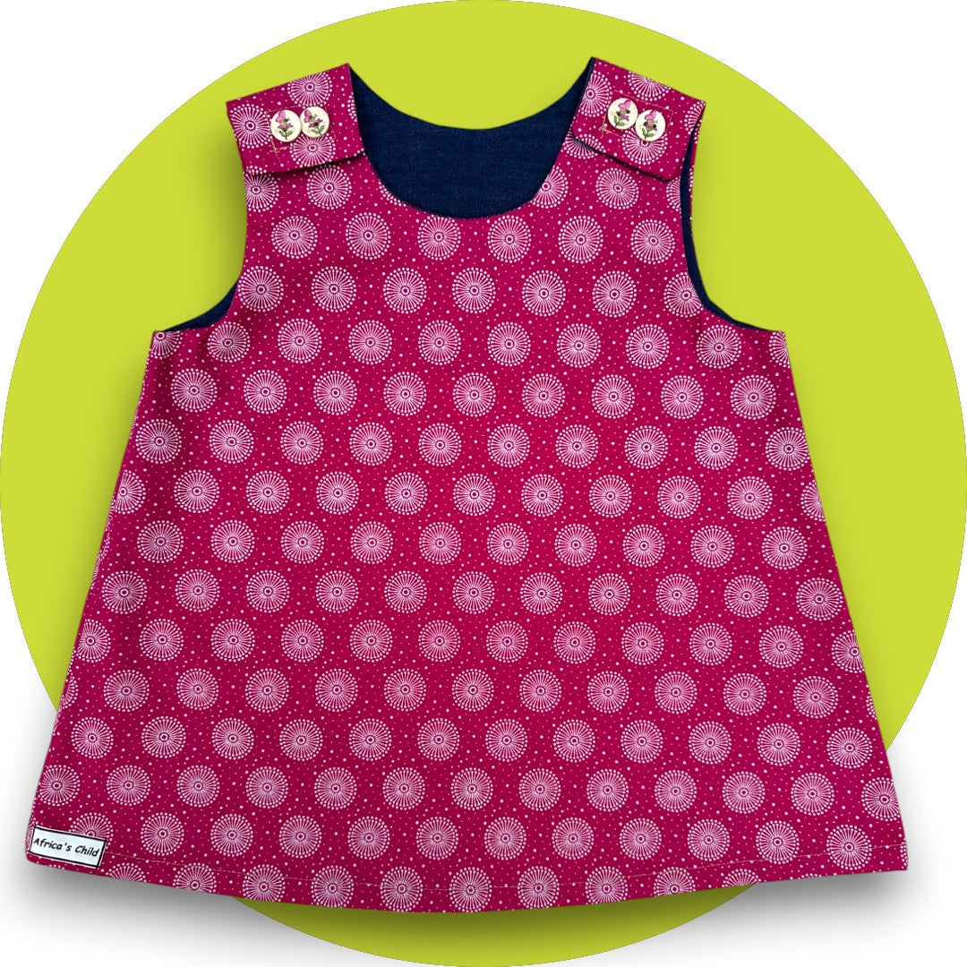 Baby pink shweshwe A-line dress