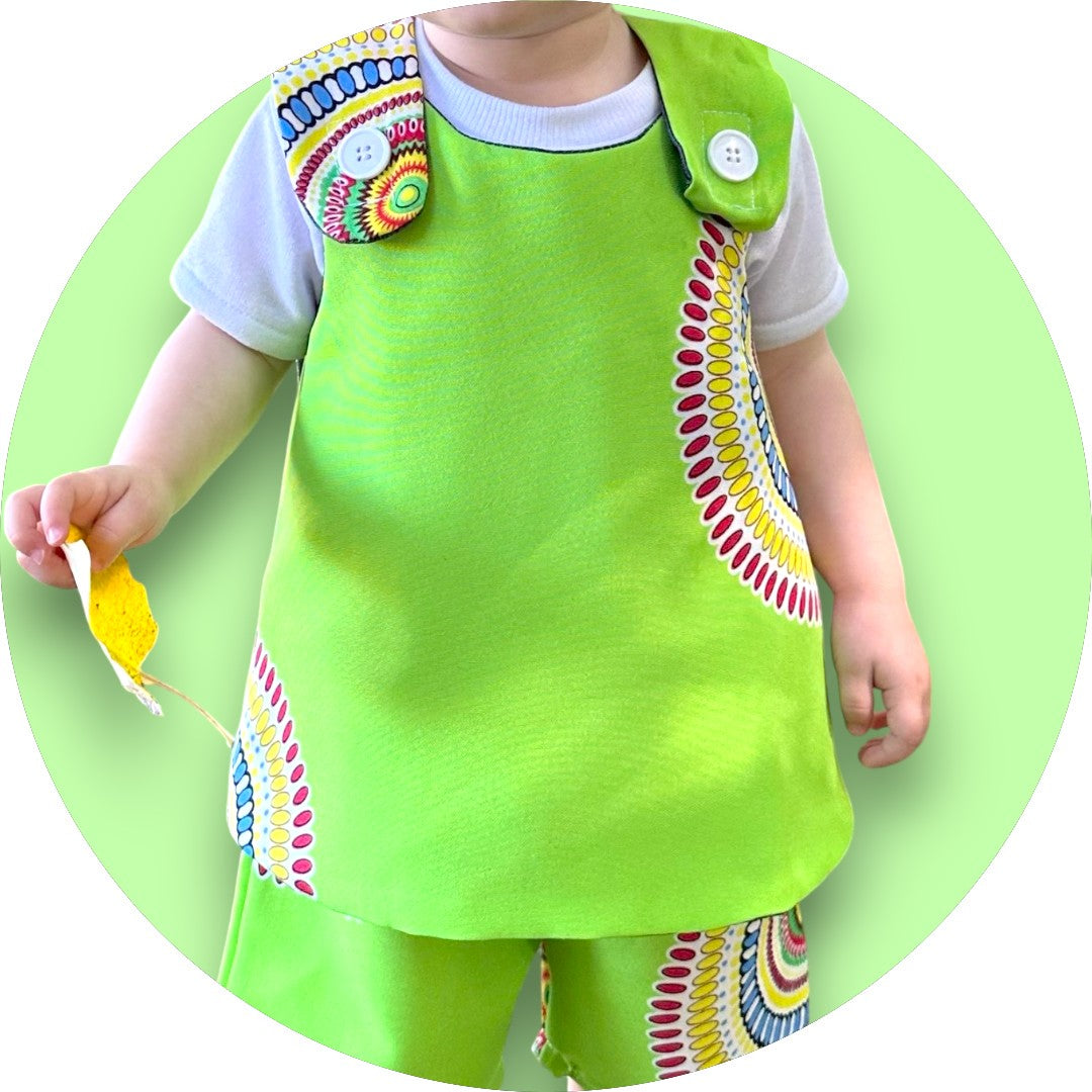 Baby lime green sweshwe cross-over top
