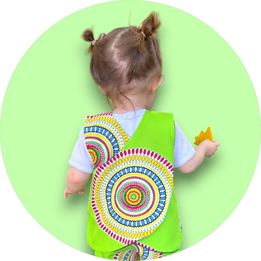 Baby lime green sweshwe cross-over top