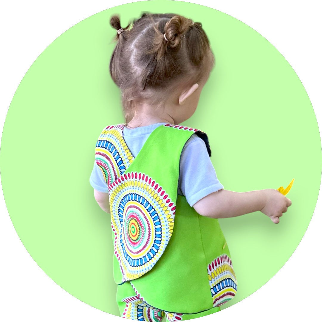 Baby lime green sweshwe cross-over top