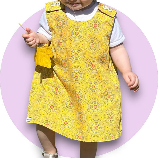 Baby mustard shweshwe A-line dress