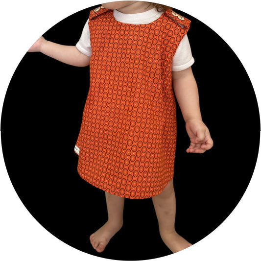 Baby orange shweshwe A-line dress